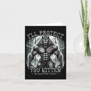 Tarjeta Camiseta divertida con gráfico Protegeré gatito al