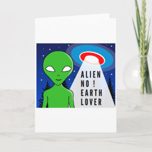Tarjeta Camiseta divertida de alienígena sin amante de la 