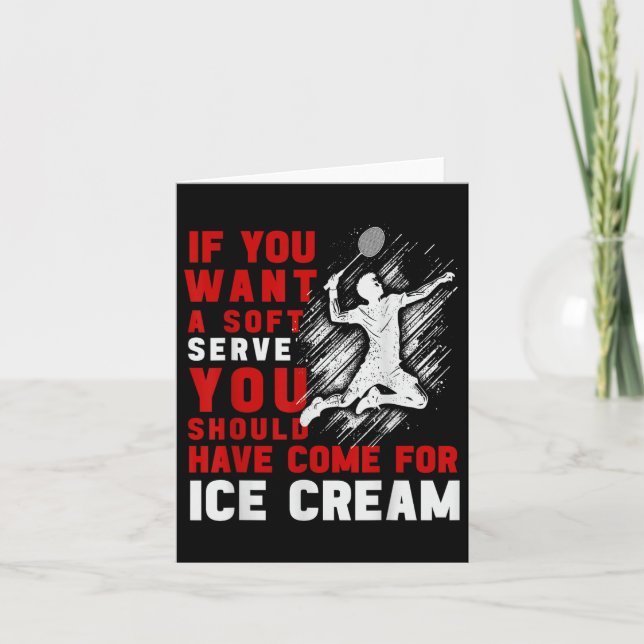 Tarjeta Camiseta Divertida de Bádminton para Hombres y Muj (Anverso)