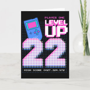Tarjeta Camiseta divertida de cumpleaños 22 para subir de 