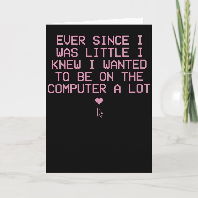 Tarjeta Camiseta divertida de friki de la informática desd (Anverso)