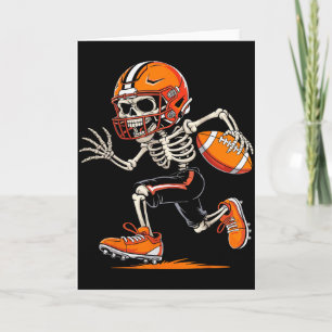 Tarjeta Camiseta divertida de fútbol esqueleto de Hallowee