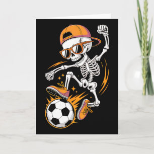 Tarjeta Camiseta divertida de fútbol esqueleto de Hallowee