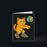 Tarjeta Camiseta divertida de gato lindo jugador de voleib<br><div class="desc">Camiseta divertida de gato lindo jugador de voleibol fan entrenador Equipo</div>