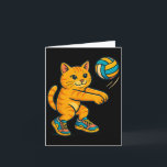 Tarjeta Camiseta divertida de gato lindo jugador de voleib<br><div class="desc">Camiseta divertida de gato lindo jugador de voleibol fan entrenador Equipo</div>