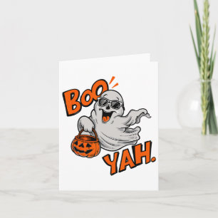 Tarjeta Camiseta divertida de Halloween Ghost Boo Yah Espe
