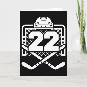 Tarjeta Camiseta divertida de hockey número 22 para jugado