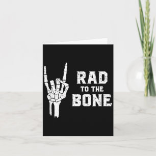 Tarjeta Camiseta divertida de mano de esqueleto de rock de