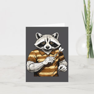 Tarjeta Camiseta divertida de mapache para lanzar dardos e