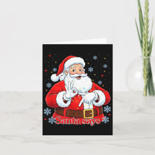 Tarjeta Camiseta divertida de meme de Navidad Santa regalo