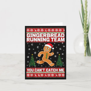 Tarjeta Camiseta divertida de Navidad de equipo de running