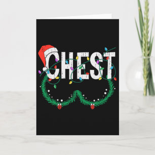 Tarjeta Camiseta divertida de Navidad de nueces del pecho 
