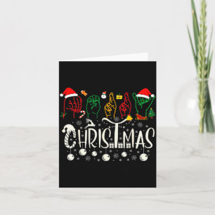 Tarjeta Camiseta divertida de Navidad en Lengua de Señas A
