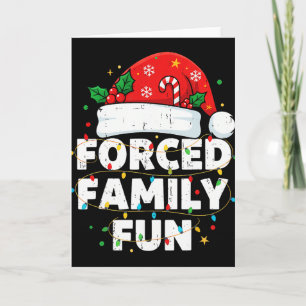 Tarjeta Camiseta divertida de Navidad familiar forzada par