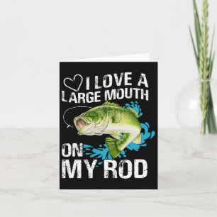 Tarjeta Camiseta Divertida de Pesca. Me Encanta Una Boca G