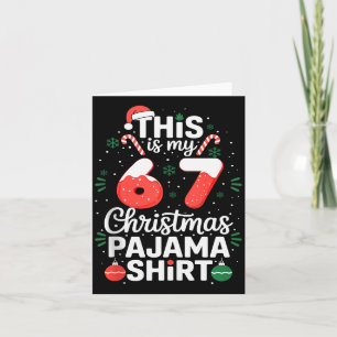 Tarjeta Camiseta divertida de pijama de Navidad 67 Seis Si
