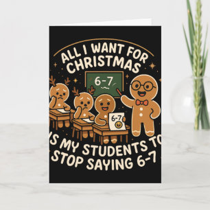Tarjeta Camiseta divertida de pijama de Navidad 67 Seis Si