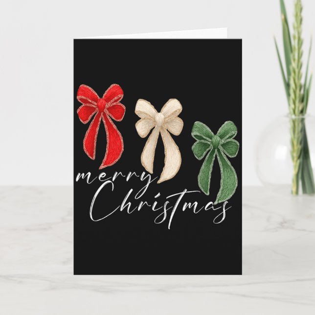 Tarjeta Camiseta divertida de regalo retro de Navidad con  (Anverso)