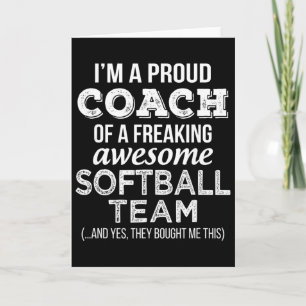 Tarjeta Camiseta divertida de Softll Coach agradecimiento