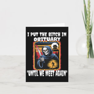 Tarjeta Camiseta divertida de terror de la Parca para homb