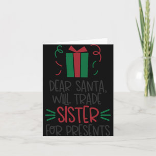 Tarjeta Camiseta divertida Dear Santa Boys Navidad