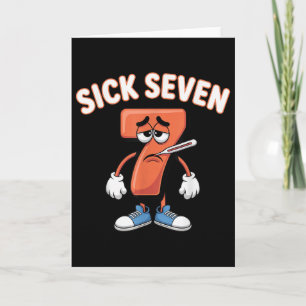 Tarjeta Camiseta divertida del meme de los siete enfermos