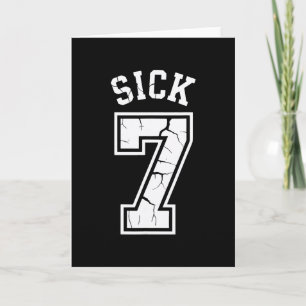 Tarjeta Camiseta divertida del meme Sick Seven 