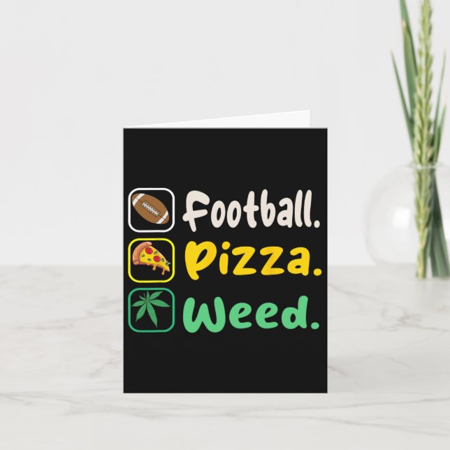Tarjeta Camiseta Divertida Fútbol Pizza Marihuana Para Ama (Anverso)