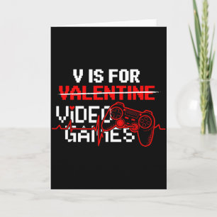 Tarjeta Camiseta divertida para jugadores V es para videoj