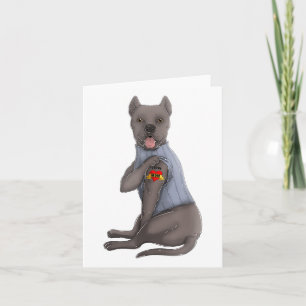 Tarjeta Camiseta divertida para perro con tatuaje de Cane 