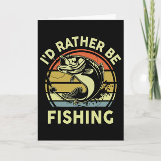 Tarjeta Camiseta Divertida Prefiero Estar Pescando Hombre