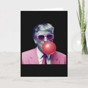 Tarjeta Camiseta Divertida Rosa Donald Trump Chicle Burbuj