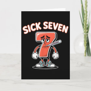 Tarjeta Camiseta divertida Sick Seven Meme Six Seven _5 