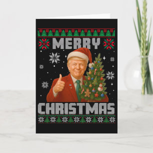 Tarjeta Camiseta divertida Trump 2025 Feliz Navidad Árbol
