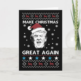 Tarjeta Camiseta Divertida Trump Make Christmas Great Agai