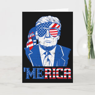 Tarjeta Camiseta Donald Trump Merica Trump Gafas bandera d