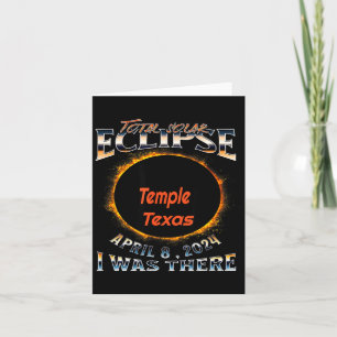 Tarjeta Camiseta Eclipse Solar Templo Texas Allí