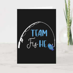 Tarjeta Camiseta Equipo Pescado Él Fiesta de Revelación de