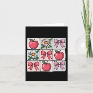 Tarjeta Camiseta Escolar Flor de Lazo Rosa Dulce De vuelta