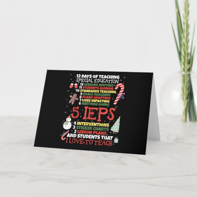 Tarjeta Camiseta Escolar SPED Divertida Profesora Educació (Anverso)