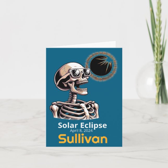 Tarjeta Camiseta Esqueleto Eclipse Solar Sullivan Indiana (Anverso)