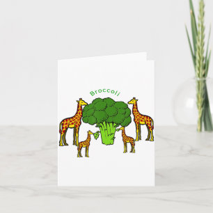 Tarjeta Camiseta Familia Vegetariana de Jirafa Comiendo Br