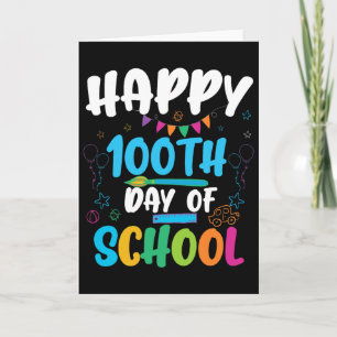 Tarjeta Camiseta Feliz 100º Día De Escuela Para Maestro O