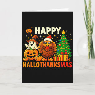 Tarjeta Camiseta Feliz Hallothanksmas, Halloween Día de Ac