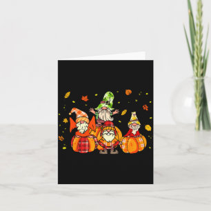 Tarjeta Camiseta Feliz Otoño Todos Gnomo de Búfalo Calabaz