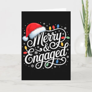 Tarjeta Camiseta Feliz y Comprometida Pareja Navidad Coinc