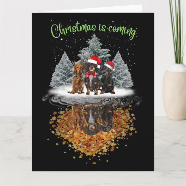 Tarjeta Camiseta gráfica de perro divertido de Navidad de  (Anverso)