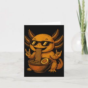 Tarjeta Camiseta gráfica divertida de anime kawaii axolotl