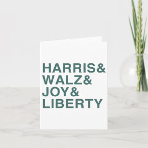 Tarjeta Camiseta Harris Y W Y Alegría Y Libertad Kamala Ha