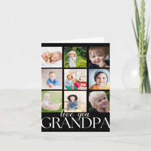 Tarjeta Camiseta Hermoso Collage de 9 Fotos Te Amo Abuelo